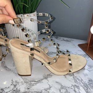 Cream & gold studded heals.